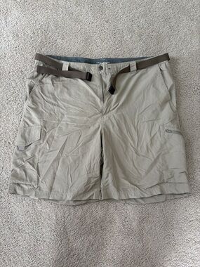 Men's Tan Cargo Shorts with Utility Belt